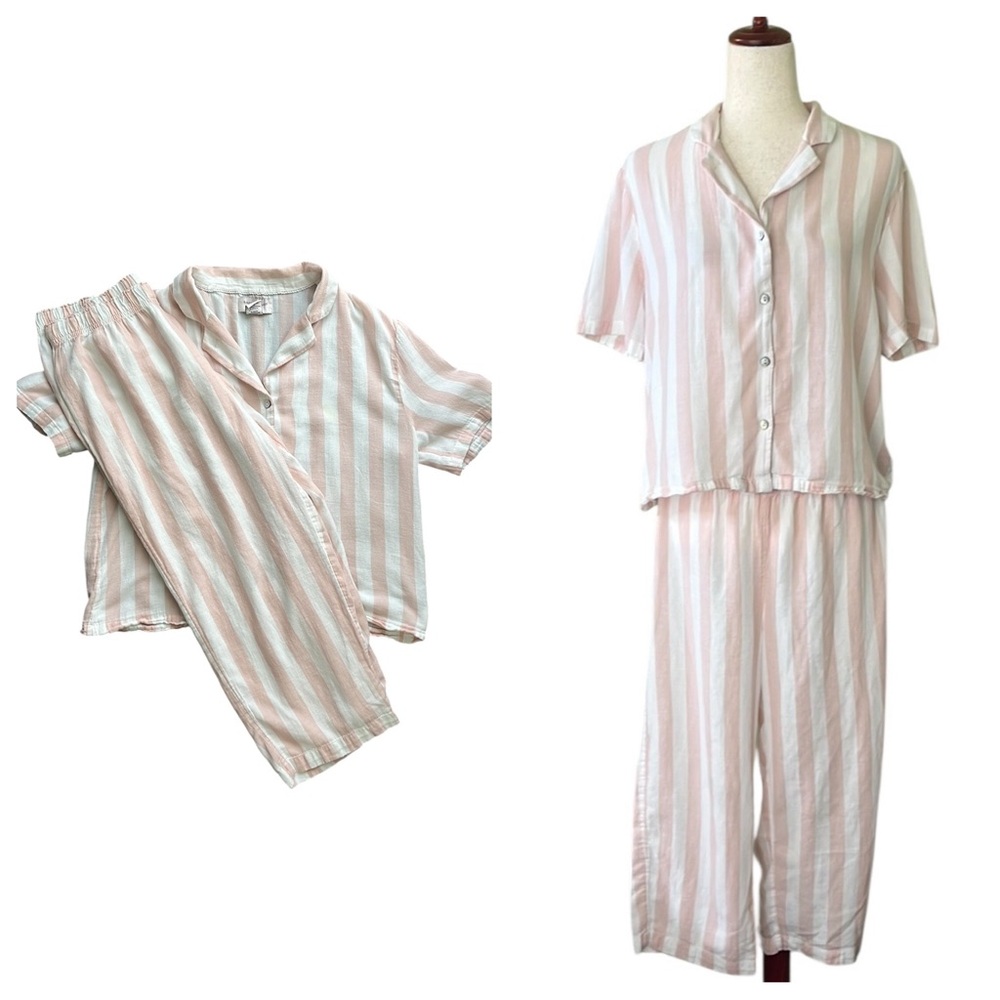 Sincerely Jules Pink & White 2 pc Pajama Set